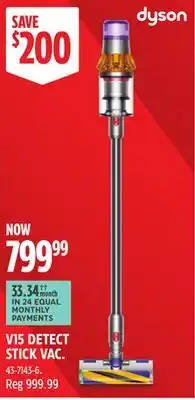 Canadian Tire DYSON V15 DETECT STICK VAC offer