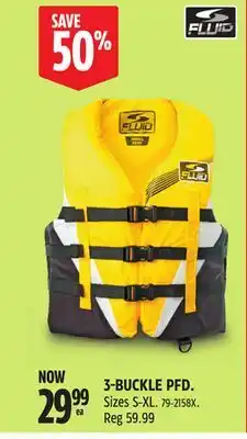 Canadian Tire Fluid 3-BUCKLE PFD offer