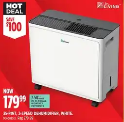 Canadian Tire 35-PINT, 2-SPEED DEHUMIDIFIER, WHITE offer