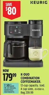 Canadian Tire K-DUO COMBINATION COFFEEMAKER offer