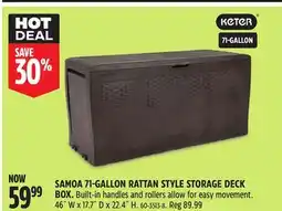 Canadian Tire Keter SAMOA 71-GALLON RATTAN STYLE STORAGE DECK BOX offer