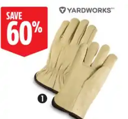 Canadian Tire Yardworks MEN'S LEATHER WORK GLOVES offer