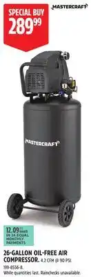 Canadian Tire Mastercraft 26-GALLON OIL-FREE AIR COMPRESSOR offer