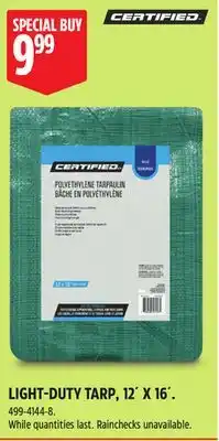 Canadian Tire CERTIFIED LIGHT-DUTY TARP, 12' X 16' offer