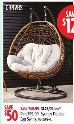 Canadian Tire CANVAS Sydney Double Egg Swing offer