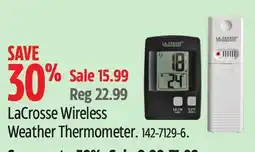 Canadian Tire LaCrosse Wireless Weather Thermometer offer