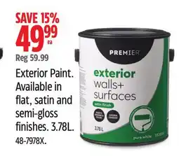 Canadian Tire Exterior Paint. Available in flat, satin and semi-gloss finishes offer