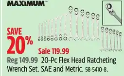 Canadian Tire MAXIMUM 20-Pc Flex Head Ratcheting Wrench Set offer