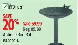 Canadian Tire For Living Antique Bird Bath offer