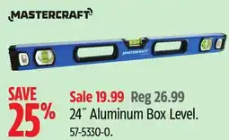 Canadian Tire Mastercraft 24˝ Aluminum Box Level offer