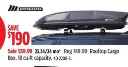 Canadian Tire Motomaster Rooftop Cargo Box offer