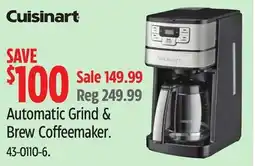 Canadian Tire Cuisinart Automatic Grind & Brew Coffeemaker offer