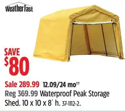 Canadian Tire Weather Fast Waterproof Peak Storage Shed offer