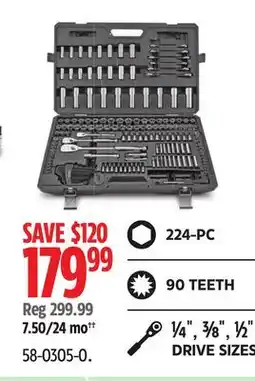 Canadian Tire Maximum Professional Grade Socket Set, 224-pc, CRV, Nickel-Chrome Plating offer