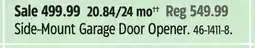 Canadian Tire Mastercraft Side-Mount Garage Door Opener offer