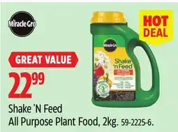 Canadian Tire Miracle Gro Shake 'N Feed All Purpose Plant Food, 2kg offer