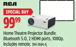 Canadian Tire RCA Home Theatre Projector Bundle. Bluetooth 5.0, 2 HDMI ports, 1080p offer