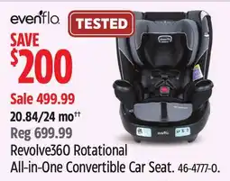 Canadian Tire Evenflo Revolve360 Rotational All-in-One Convertible Car Seat offer