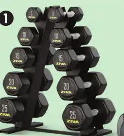 Canadian Tire Ziva Premium 150-lb Dumbbell and Rack Set offer