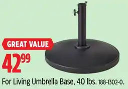 Canadian Tire For Living Umbrella Base, 40 lbs offer