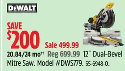 Canadian Tire 12˝ Dual-Bevel Mitre Saw offer