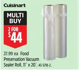 Canadian Tire Cuisinart Food Preservation Vacuum Sealer Roll, 11˝ x 20´ offer