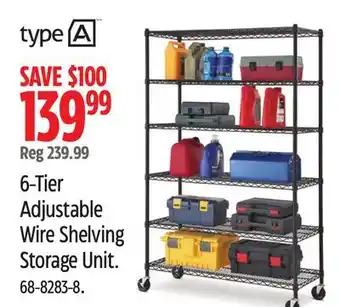 Canadian Tire 6-Tier Adjustable Wire Shelving Storage Unit offer