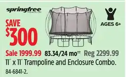 Canadian Tire Springfree 11´ x 11´ Trampoline and Enclosure Combo offer