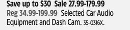 Canadian Tire Selected Car Audio Equipment and Dash Cam offer