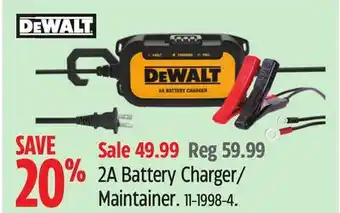 Canadian Tire DeWalt 2A Battery Charger/ Maintainer offer