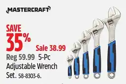 Canadian Tire Mastercraft 5-Pc Adjustable Wrench Set offer