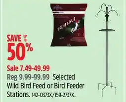 Canadian Tire Inspire Selected Wild Bird Feed or Bird Feeder Stations offer