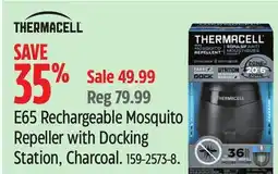 Canadian Tire Thermacell E65 Rechargeable Mosquito Repeller with Docking Station, Charcoal offer