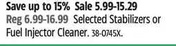Canadian Tire Selected Stabilizers or Fuel Injector Cleaner offer