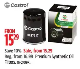 Canadian Tire Castrol Premium Synthetic Oil Filters offer