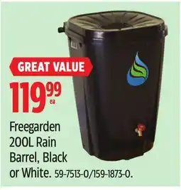 Canadian Tire Freegarden 200L Rain Barrel, Black or White offer