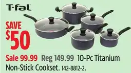 Canadian Tire T-fal 10-Pc Titanium Non-Stick Cookset offer
