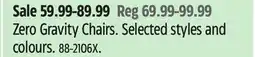 Canadian Tire Zero Gravity Chairs offer