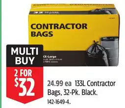 Canadian Tire 133L Contractor Bags, 32-Pk offer
