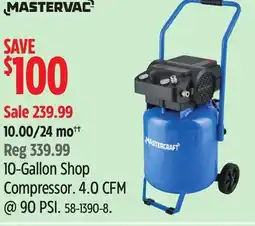 Canadian Tire Mastercraft 10-Gallon Shop Compressor offer