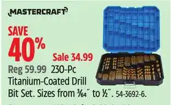 Canadian Tire Mastercraft 230-Pc Titanium-Coated Drill Bit Set offer