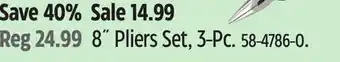 Canadian Tire Mastercraft 8˝ Pliers Set, 3-Pc offer