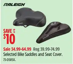 Canadian Tire Raleigh Selected Bike Saddles and Seat Cover offer