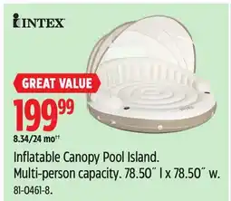 Canadian Tire Intex Inflatable Canopy Pool Island offer