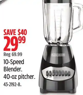 Canadian Tire Black + Decker 10-Speed Blender offer