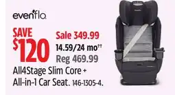 Canadian Tire Evenflo All4Stage Slim Core + All-in-1 Car Seat offer