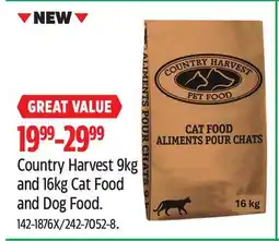 Canadian Tire Country Harvest 9kg and 16kg Cat Food and Dog Food offer