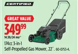 Canadian Tire Certified 174cc 3-in-1 Self-Propelled Gas Mower, 22˝ offer