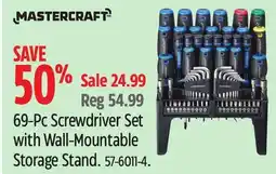 Canadian Tire 69-Pc Screwdriver Set with Wall-Mountable offer