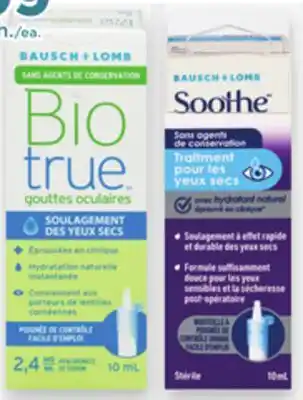 Proxim BAUSCH + LOMB BIOTRUE, SOOTHE Eye drops offer